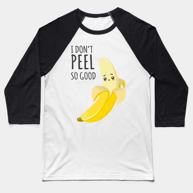 Banana Peel Baseball T-Shirt by AnishaCreations